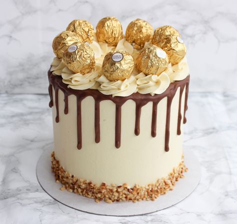 Golden Ferrero Rocher Cake