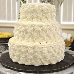Beautiful White Forest Rosette Cake
