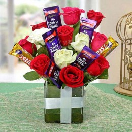 5 Star Dairy Milk & Flower Bouquet