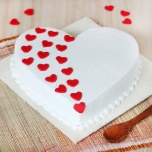 Vanilla Cake with Hearts