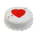 White Forest Cake With Heart 1